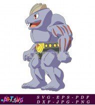 Pokemon With Gray Skin And Blue And Red Stripes SVG