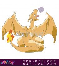 The Dragon Pokemon With Flame Coming From Mouth SVG