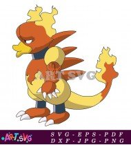 Orange Pokemon With Big Spikes And Yellow Tail SVG