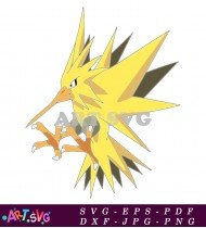 Flying Electric Type Pokemon Zapdos Design SVG