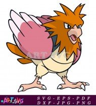 Cute Pokemon Pidgeotto Flying Bird Character SVG