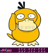 Yellow Pokemon With Wide Mouth And Rounded Shape SVG