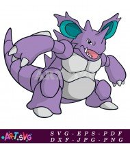 Purple Pokemon With Teal Horn SVG