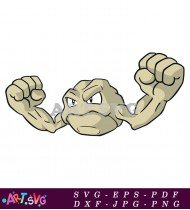 Gray Musclebound Pokemon With Yellow Eyes SVG