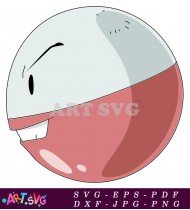 Red and White Poké Ball Cartoon Illustration SVG