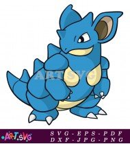 Pokemon Blue And White Dinosaur Cartoon SVG