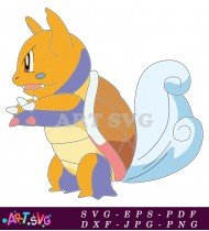 Orange, Yellow And Blue Shell Pokemon Cartoon Illustration SVG