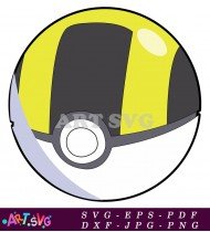 White Grey Yellow Pokeball Icon Vector SVG