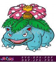 Venusaur Pokemon Cartoon Illustration Vector Graphic Art SVG