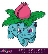 Ivysaur Pokemon Illustration Cartoon Vector Graphic Art SVG