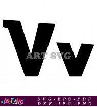 Big Bold Black Letter V Vector Illustration SVG