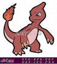 Charmeleon Pokemon Character Red Fire Design SVG