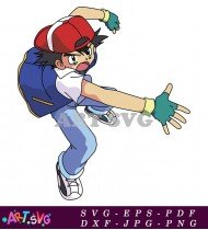 Pokemon Trainer Ash Ketchum Character Design SVG 1