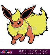 Flareon Pokemon Character Eevee Fire Design SVG