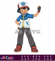 Pokemon Trainer Ash Ketchum Character Design SVG 4