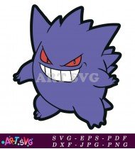 Gengar Pokemon Character Purple Ghost Cartoon Image SVG