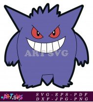 Scary Ghost Pokemon Character Illustration Image SVG