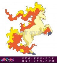 Rapidash Pokemon With Flames Coming From Mane SVG