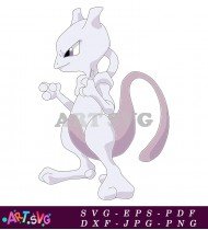 Pokemon Mewtwo Cartoon Character Design SVG