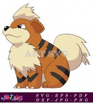 Pokemon Arcanine Cartoon Illustration For Kids SVG