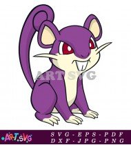 Purple Pokemon With Red Eyes Cartoon Style SVG