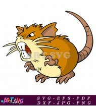 Angry Cartoon Brown Rat Pokemon With Teeth SVG