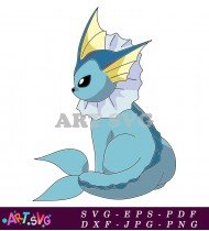 Pokemon Vaporeon Illustration Cartoon Character Art SVG