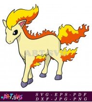 Rapidash Pokemon Cartoon Illustration Character Design SVG 2