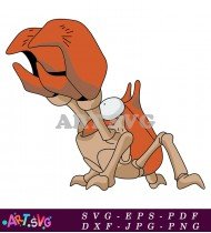 Orange Pokemon Shellder With Red Eyes SVG