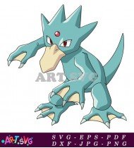 Blue Cartoon Pokemon With Sharp Claws SVG