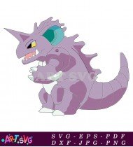 Purple Pokemon Character Cartoon Vector Illustration Design SVG