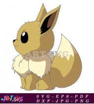 Brown Furry Pokemon Cartoon Illustration Design SVG