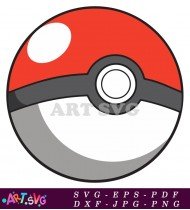 Pokeball With Red And White Color SVG