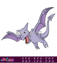 Purple Flying Pokemon With Sharp Teeth SVG