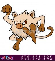 Pokemon Brown Furry Monster With Red Eyes SVG