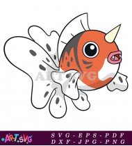 Orange and White Cartoon Fish Pokemon SVG