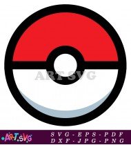 Classic Red and White Pokeball Icon Image SVG