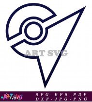 Blue and Black Pokeball Logo Design SVG