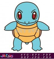 Blue Squirtle Pokemon Illustration SVG