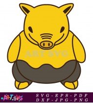 Yellow Pig Pokemon With Black Stripes SVG