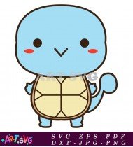 Blue Water Pokemon Turtle Illustration SVG