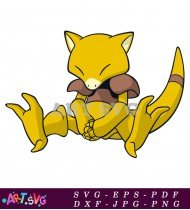 Yellow and Brown Pokemon Holding a Spoon SVG