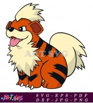 Pokemon Arcanine Cute Character Illustration SVG 3