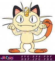 Pokemon Meowth Cute Character Illustration SVG 1