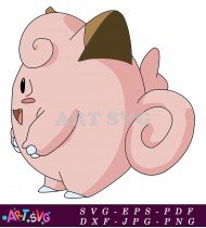 Pink Pokemon With A Spiral Curl Cartoon SVG