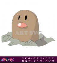 Diglett Pokemon Character Simple Illustration Clipart SVG