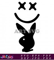 Black And White Playboy Bunny Tattoo Design SVG 1