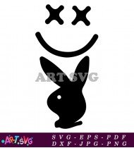 Black And White Playboy Bunny Tattoo Design SVG 2