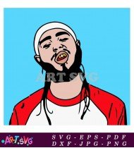 Post Malone Red and White Baseball Jersey SVG