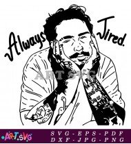 Post Malone Always Tired Tattoo Face Design SVG